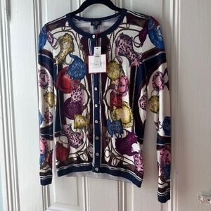 Talbots Multicolor Patterned Cardigan